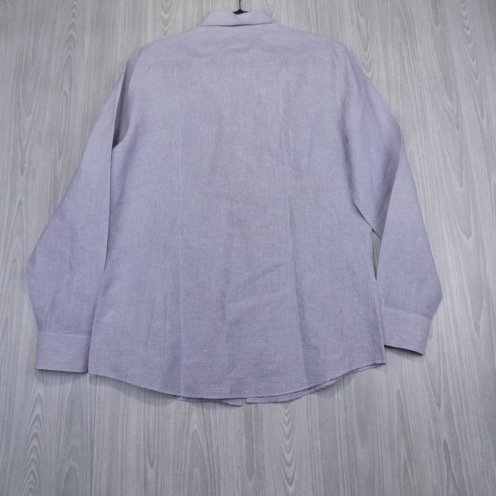 Baird McNutt Murano Slim Fit Shirt Mens L Purple Linen Blend Button-down EUC - Picture 8 of 9